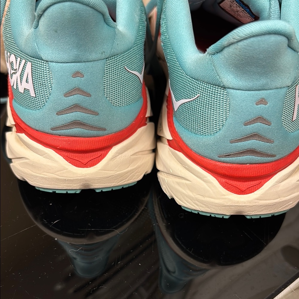 Hoka Blue and Red Athletic Shoes with Cushioned Sole - Picture 4 of 4